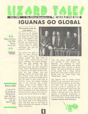 Iguanas Fan Club newsletter: design and copy writing